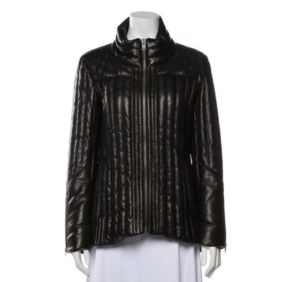 Helmut Lang Jackets & Blazers - Helmut Lang Leather Down Jacket - Black